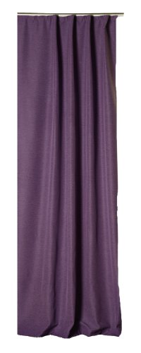 Thermovorhang Kräuselband lila violett Polar Fleece Vorhang Blickdicht elegant meliert Gardine B/H ca. 140x245 cm von Thermogardine Haus und Deko