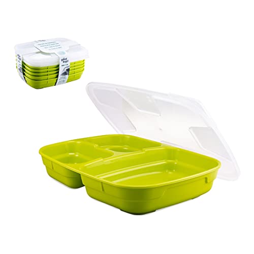 Thermohauser GoodBowl Trio, 5er Set, Mehrweg Essensbehälter, ca. 580 ml + 2x 220 ml To Go Lunchboxen, mikrowellengeeignet, lime von Thermohauser