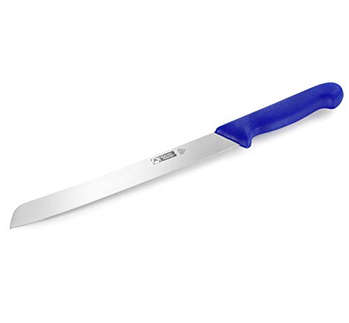 thermohauser Brotmesser (Stahl rostfrei), einseitig geschliffen, blauer Kunststoffgriff, Klinge 24 cm von Thermohauser