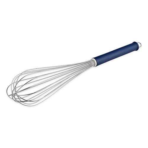 thermohauser Schneebesen (Edelstahl rostfrei), 40 cm Länge, blauer Kunststoffgriff und Aufhänger, mit 16 Schlaufen von Thermohauser