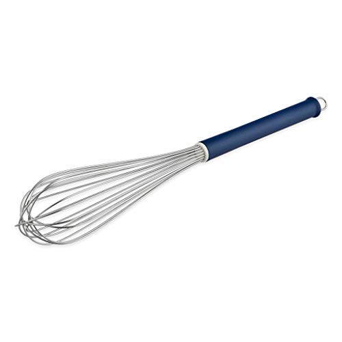 thermohauser Schneebesen (Edelstahl rostfrei), 45 cm Länge, blauer Kunststoffgriff und Aufhänger, mit 16 Schlaufen von Thermohauser