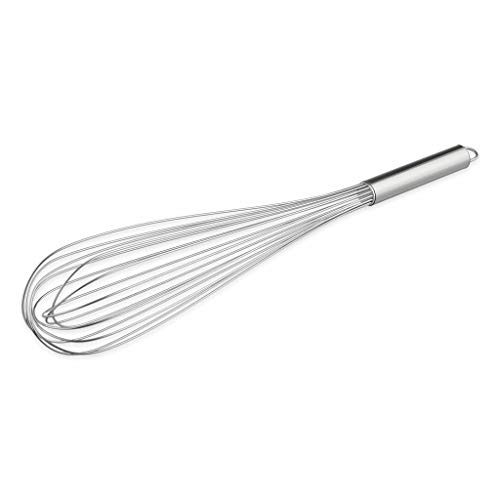 thermohauser Schneebesen (Edelstahl rostfrei), 50 cm Länge, mit Metallgriff und Aufhänger, mit 16 Schlaufen, Edelstahlgriff von Thermohauser