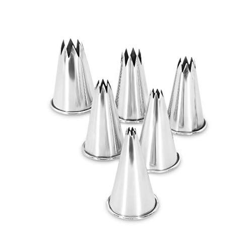 thermohauser Sterntüllenset aus Edelstahl, Tüllengröße: XXL, 4 bis 15 mm Auslassdurchm, Höhe 50 mm, 6-teilig, Metallisch thermohauser Sterntüllenset aus Edelstahl, Tüllengröße: XXL, 4 bis 15 mm Auslassdurchm, Höhe 50 mm, 6-teilig, Metallisch von Thermohauser
