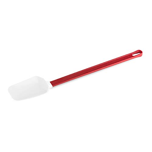 thermohauser Stielschaber (Silikon) weiß,44,2x7,5cm, Löffel, roter Griff (Nylon) von Thermohauser