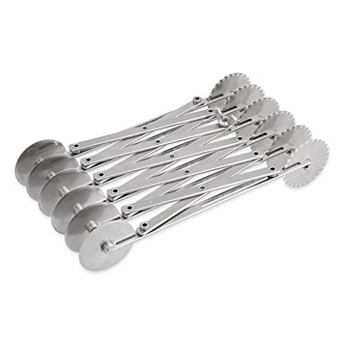 thermohauser Teigschneider (Stahl rostfrei) 6-Teilig, mit glatten und gewellten Schneidrädern, Radgröße 5,5 cm von Thermohauser