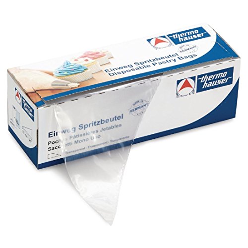 thermohauser Einweg-Spritzbeutel (Kunststoff PE), Maximum Grip, transparent, 100 Stück, 46,0x23,0x0,0075 cm von Thermohauser