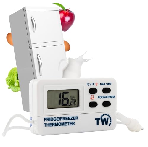 Digital Gefrierschrank oder Kühlschrank Thermometer mit Alarm-Funktion und max/min Funktion 1,2 m Kabel von Thermometer World