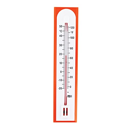 Genaues Raumthermometer Innen Analog den Einsatz als Raumtemperatur Messgerät im Heimbüro, Garten oder Gewächshaus, der Wand montierbares Raumthermometer im Innen- und Außenbereich (Orange) von Thermometer World