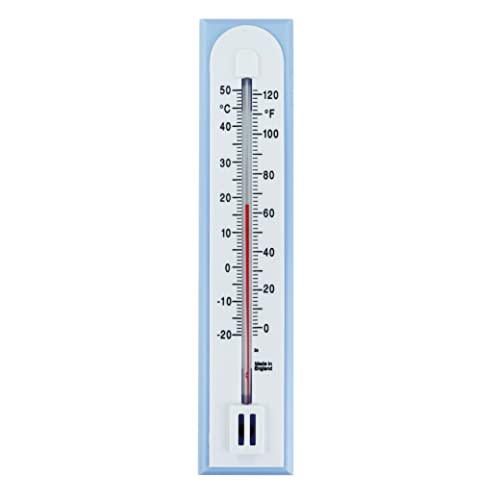 Genaues Raumthermometer Innen Analog den Einsatz als Raumtemperatur Messgerät im Heimbüro, Garten oder Gewächshaus, der Wand montierbares Raumthermometer im Innen- und Außenbereich (hellblau) von Thermometer World