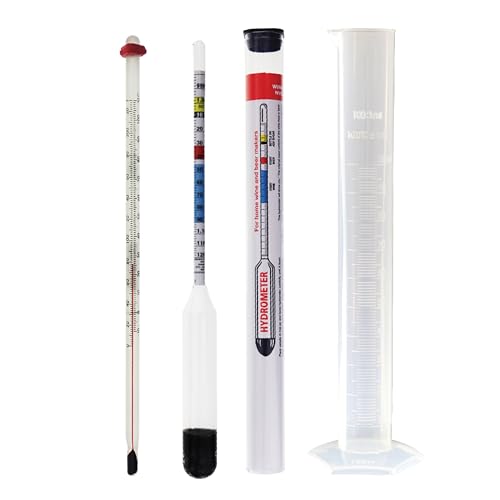 Home Brew Hydrometer, Thermometer und 100 ml Probierglas – Bier- und Weinherstellungsgerät von Thermometer World