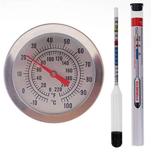 Aräometer für Hausbrauen und 300-mm-Thermometer für Hausbrauen – unverzichtbares Ausrüstungsset für Hausbrauen von Thermometer World