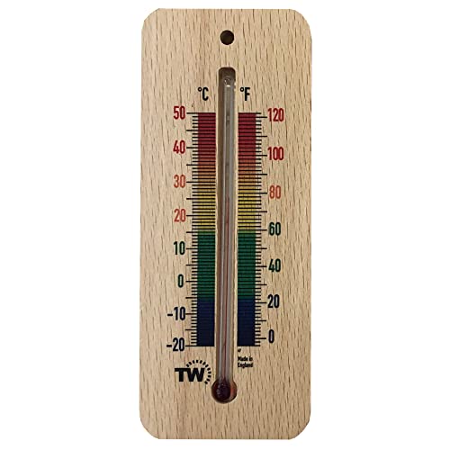 Thermometer aus Holz, für den Innenbereich, traditionelles Raumtemperatur-Thermometer, ideal für Zuhause, Büro, Kinderzimmer, Gewächshaus, Schuppen oder Garage, Holz, Wandthermometer, mehrfarbig Thermometer aus Holz, für den Innenbereich, traditionelles Raumtemperatur-Thermometer, ideal für Zuhause, Büro, Kinderzimmer, Gewächshaus, Schuppen oder Garage, Holz, Wandthermometer, mehrfarbig von Thermometer World