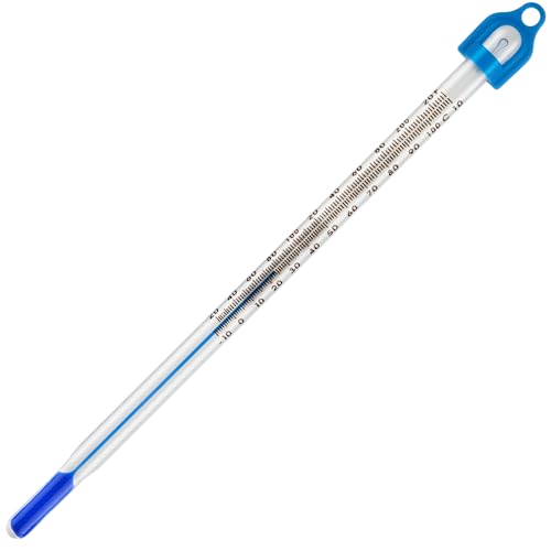 Wasserthermometer für Wassertemperatur und Flüssigkeiten - Laborthermometer Bereich: -10 bis +110 °C, 155 mm, Eintauchlabor Glasthermometer gefüllt mit blauer Flüssigkeit von Thermometer World