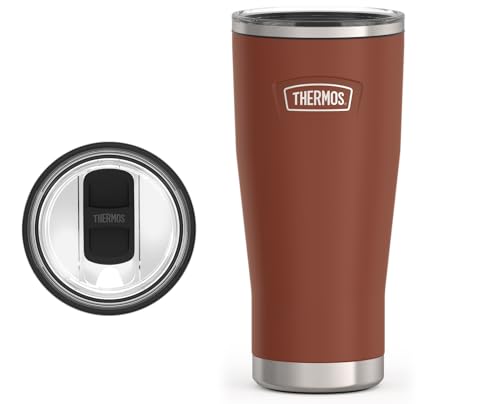 ICON SERIES BY THERMOS Stainless Steel Cold Tumbler with Slide Lock, 24 Ounce, Saddle von Thermos