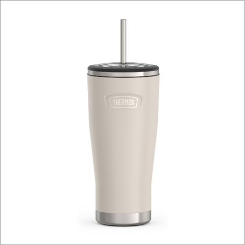 ICON SERIES BY THERMOS Stainless Steel Cold Tumbler with Straw, 24 Ounce, Sandstone von Thermos