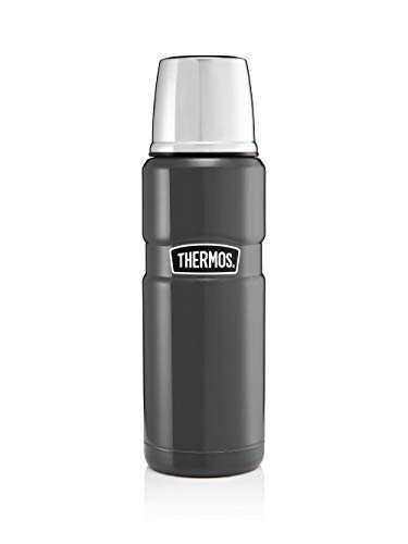 Kleine King Thermos®-Kanne grau, aus Edelstahl, hält heiß oder kalt, 470 ml von Thermos