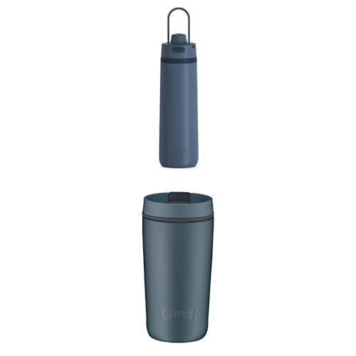 THERMOS GUARDIAN BOTTLE 0,70 l, lake blue, Thermosflasche, 18 h kalt, Tragegriff, Tracker + THERMOS GUARDIAN MUG 0,35 l, Thermosbecher, lake blue, Edelstahl-Kaffeebecher, 3 h heiß / 10 h kalt von Thermos