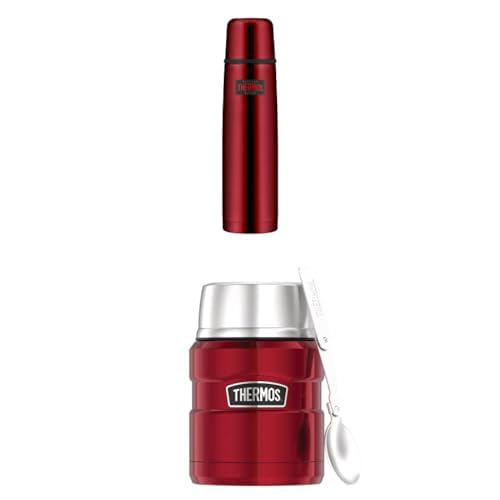 THERMOS LIGHT&COMPACT BEVERAGE BOTTLE 1l, cranberry red, Thermosflasche, 24 h heiß/kalt + THERMOS STAINLESS KING FOOD JAR 0,47l, cranberry red, Thermosbehälter inkl. Löffel, 6h heiß / 24h kalt THERMOS LIGHT&COMPACT BEVERAGE BOTTLE 1l, cranberry red, Thermosflasche, 24 h heiß/kalt + THERMOS STAINLESS KING FOOD JAR 0,47l, cranberry red, Thermosbehälter inkl. Löffel, 6h heiß / 24h kalt von Thermos