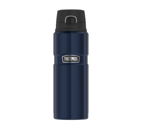 Thermos Stainless King Bottle 0,70l, Midnight Blue, Thermosflasche aus Edelstahl, Safe Flow Lid, spülmaschinenfest, 15h heiss / 24h kalt, absolut dicht ohne Kohlensäure, BPA-frei von Thermos