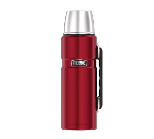 Thermos 4003.248.120 Isolierflasche Stainless King, 1,2 L, Edelstahl, Cranberry von Thermos