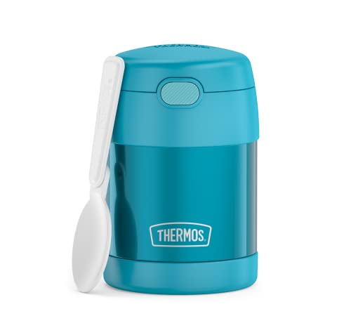 THERMOS kids FUNTAINER FOOD JAR 0,30l, ocean teal, Thermobehälter für Essen mit Löffel für Kinder, 5 h heiß / 7 h kalt, absolut dicht für Suppe, Müsli, Pause von Thermos