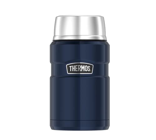 Thermos STAINLESS KING FOOD JAR 0,71l, midnight blue, Thermosbehälter aus Edelstahl, 14h heiß / 24h kalt, absolut dicht für Suppe, Müsli, Eintopf, Thermobehälter für Essen groß, spülmaschinenfest von Thermos