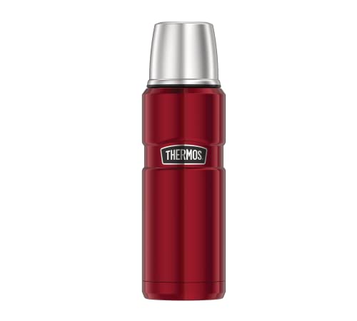 Thermos 4003.248.047 Thermosflasche Stainless King, Edelstahl Cranberry 0,47 l, Drehverschluss, 12 Stunden heiß, 24 Stunden kalt, BPA-Free von Thermos