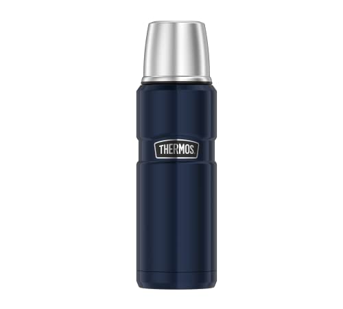 Thermos Stainless Beverage Bottle 0,47l, Midnight Blue, Thermosflasche Edelstahl 470ml, Isolierflasche mit Trinkbecher, 12 h heiß / 24 h kalt, spülmaschinenfest, absolut dicht, BPA-frei von Thermos