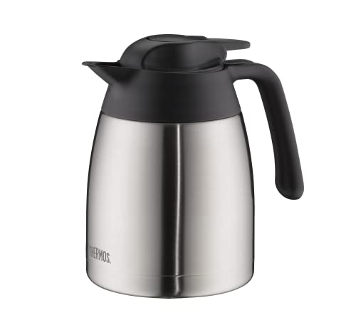 THERMOS THV 1,00l, Thermoskanne 1l, große Öffnung, spülmaschinenfest, Isolierkanne, Kaffeekanne, Teekanne, Kanne für 8 Tassen von Thermos