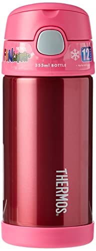 Funtainer Thermoskanne, Edelstahl, Strohhalmflasche, 355 ml Strohhalm für Flasche rose von Thermos