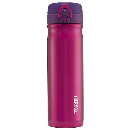 Thermos Pink Direct Trinkflasche (470 ml), wiederverwendbare, isolierte Thermo-Kaffeetasse aus Edelstahl für heiße oder kalte Getränke, vakuumversiegelte Wasserflasche mit auslaufsicherem Deckel, 10 von Thermos