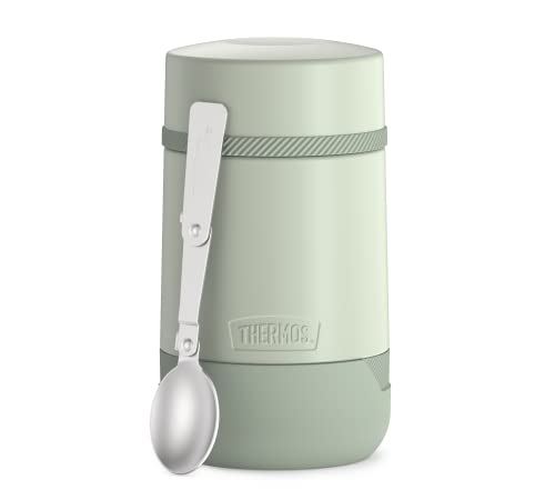 Thermos GUARDIAN FOOD JAR 0,50 l, matcha green, Thermobehälter für Essen 500 ml grün, Edelstahl, mit Löffel, Bonus Bowl für Müsli, Toppings, absolut dicht, auslaufsicher von Thermos