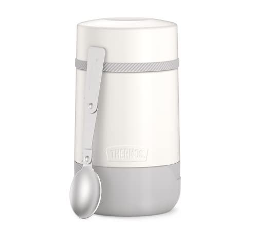 Thermos GUARDIAN FOOD JAR 0,50 l, snow white, Thermobehälter für Essen 500 ml wei0, Edelstahl, mit Löffel, Bonus Bowl für Müsli, Toppings, absolut dicht, auslaufsicher von Thermos