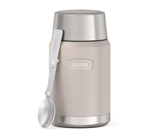 Thermos ICON Food Jar 0,71 l, beige/sandstone mat, Speisegefäß für Essen 710 ml, doppelwandigem 18/8 Edelstahl, hält warm und kalt, mit klappbarem Löffel, rutschfester Boden, absolut dicht Thermos ICON Food Jar 0,71 l, beige/sandstone mat, Speisegefäß für Essen 710 ml, doppelwandigem 18/8 Edelstahl, hält warm und kalt, mit klappbarem Löffel, rutschfester Boden, absolut dicht von Thermos
