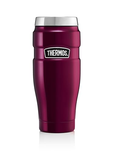 Thermos King Reise-Thermobecher, Edelstahl, 470 ml, edelstahl, himbeere, 8.3 x 8.3 x 20 cm von Thermos