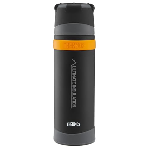 Thermos Mattschwarze Ultimate Flask (900 ml), wiederverwendbare, isolierte Thermo-Kaffeetasse aus Edelstahl für heiße oder kalte Getränke, vakuumversiegelte Wasserflasche mit auslaufsicherem Deckel, von Thermos