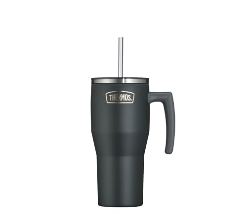 Thermos REFRESHING SERIES Isolier-Trinkbecher 0,85l, schwarz matt, Tumbler mit Strohhalm und Griff für unterwegs, Arbeit oder zu Hause, geschmacksneutraler doppelwandiger Edelstahl Thermos REFRESHING SERIES Isolier-Trinkbecher 0,85l, schwarz matt, Tumbler mit Strohhalm und Griff für unterwegs, Arbeit oder zu Hause, geschmacksneutraler doppelwandiger Edelstahl von Thermos