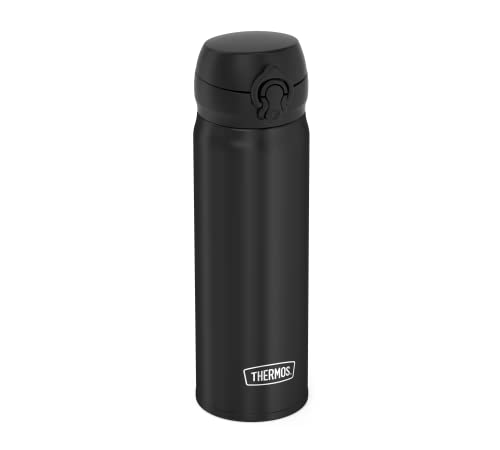 THERMOS ULTRALIGHT BOTTLE 0,50 l, charcoal black mat, Thermosflasche aus Edelstahl, 10 heiß / 20 h kalt, absolut dicht für Wasser, Tee, stille Getränke von Thermos