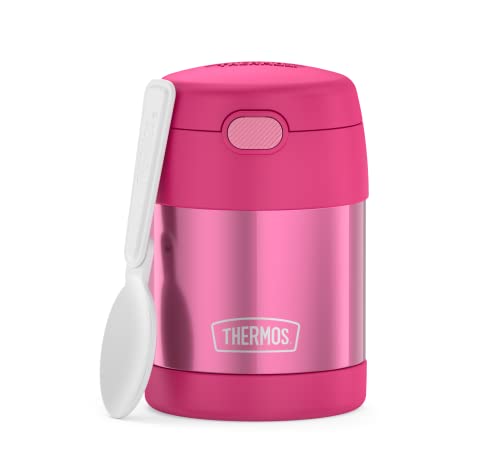 THERMOS kids FUNTAINER FOOD JAR 0,30l, pink, Thermobehälter für Essen mit Löffel für Kinder, 5 h heiß / 7 h kalt, absolut dicht für Suppe, Müsli, Pause von Thermos