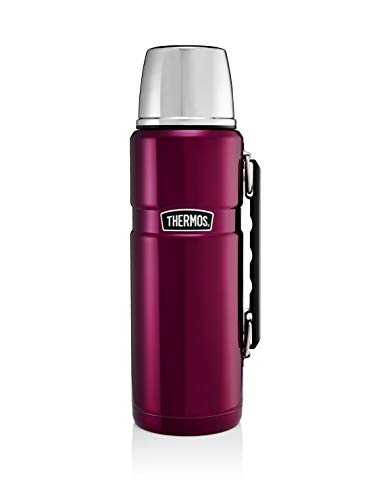 Thermos Stainless King Flachmann, Edelstahl Silikon Kunststoff, Himbeere, 1.2L von Thermos