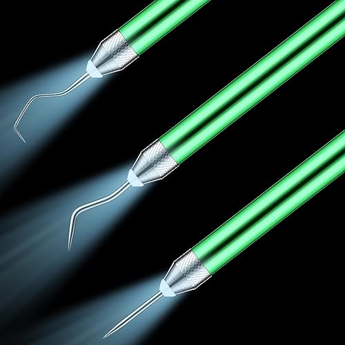 3 Pcs Weeding Tools for Vinyl with LED Light Set Pin Pen Weeding Tool Weeding Pen Craft Tweezers Pin Tools for Cutting Machines Crafting Accessories Vinyl Paper Iron on Projects Adults (Green) von Therwen