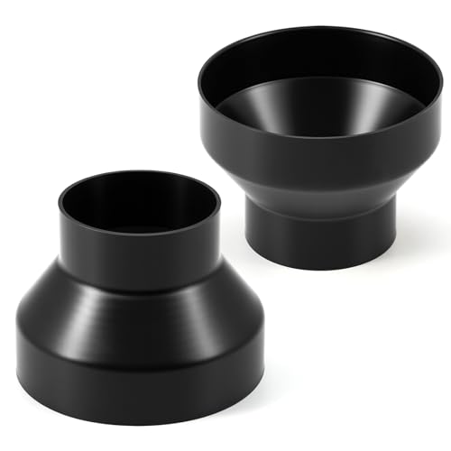 Therwen 2 Stück 15,2 bis 10,2 cm K Reduzierstück Erhöhung ABS Luftk Adapter Lüfter oder Trockner Entlüftungsadapter Havc Rohrverbinder für Inline-Belüftungssystem, 150 mm auf 100 mm (schwarz) von Therwen
