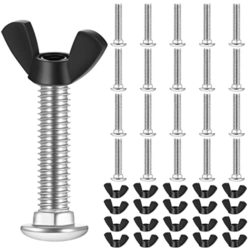 Therwen 20 Set M6 Haustier-Transportbefestigungen, Ersatzschrauben und Bolzen, Schmetterlingsmuttern, Hundehüttenschrauben, Hardware-Ersatz-Kit für Haustier-Tragetasche, Schwarz Therwen 20 Set M6 Haustier-Transportbefestigungen, Ersatzschrauben und Bolzen, Schmetterlingsmuttern, Hundehüttenschrauben, Hardware-Ersatz-Kit für Haustier-Tragetasche, Schwarz von Therwen