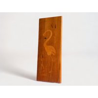 Flamingo Boho Vintage Wanddekoration Vogel Aus Holz Und Schilf von ThevintageOldies