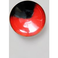 Vintage Emaillierte Rot Und Schwarz Dekorative Schale, Tischdekoration, Muttertag Geschenkidee D 12, 5 cm von vintwithnora