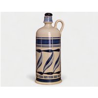 Vintage-Keramikflasche H 28 cm Korkverschluss Beige Und Blau P 1.039 Kg, Ölflasche, Schnapsflasche Vase von ThevintageOldies