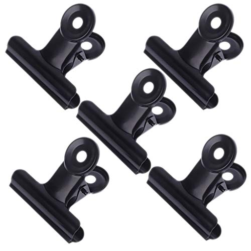 5 x Briefklammern, Edelstahl, schwarz, Metall, Papier-Ordner-Clips, Aktenordner von Thewasc