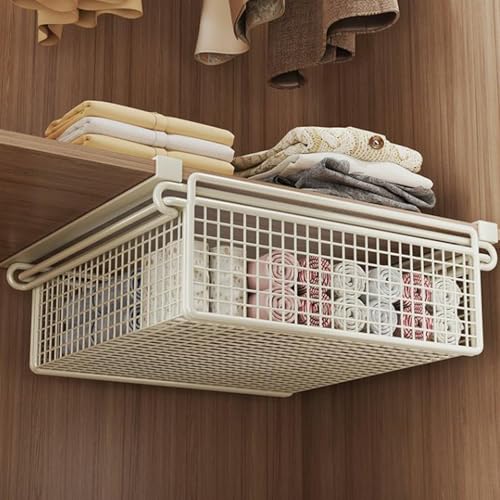 Ausziehbarer Kleiderkorb, Schrank, Organizer, Abfalleimer, hängende ausziehbare Schublade unter dem Regal, Aufbewahrungskorb, multifunktionaler Eisenschrank, Trennwand von Thewasc