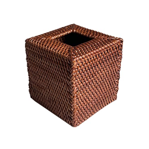 Dekorative Würfel Tissue Box Mit Nebenorganisatoren Für Schreibtischkommode In Karamellen Handgewebt von Thewasc