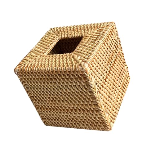 Dekorative Würfel Tissue Box Mit Nebenorganisatoren Für Schreibtischkommode In Karamellen Handgewebt von Thewasc